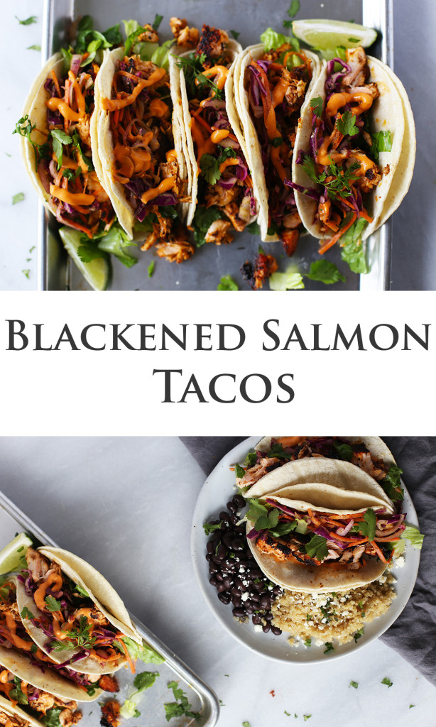 Blackened Salmon Tacos, YUMMY!!!