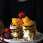 Peaches and Cream Buttermilk Pancakes