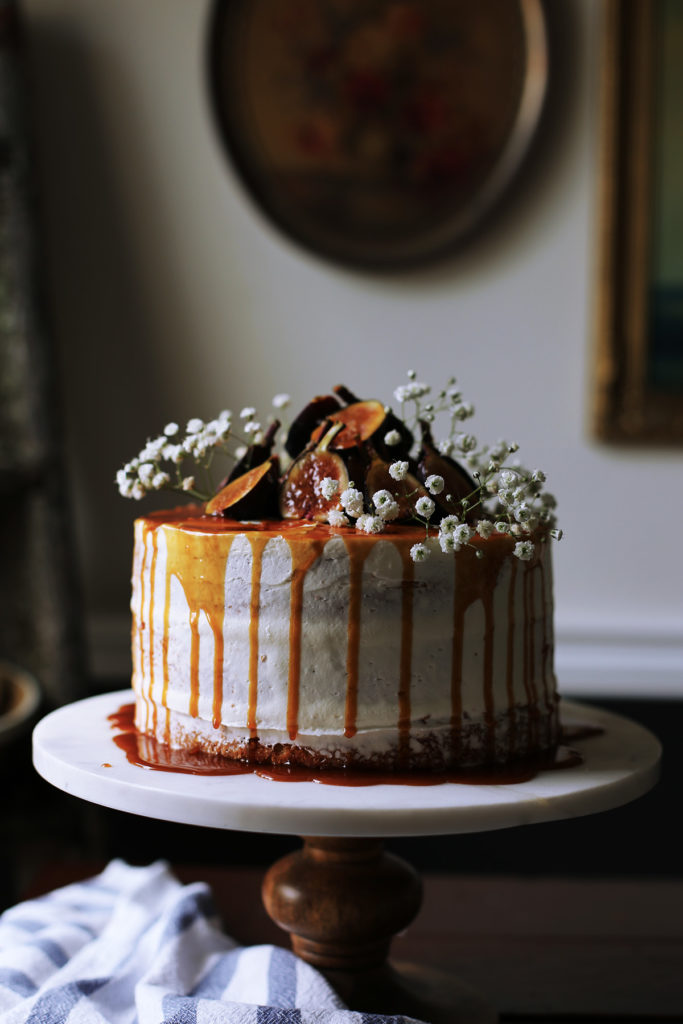 Chamomile Cake with a Salted Caramel Drizzle