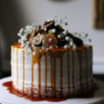 Chamomile Cake with a Salted Caramel Drizzle
