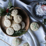 Stamped Rosemary Lemon Shortbread Cookies