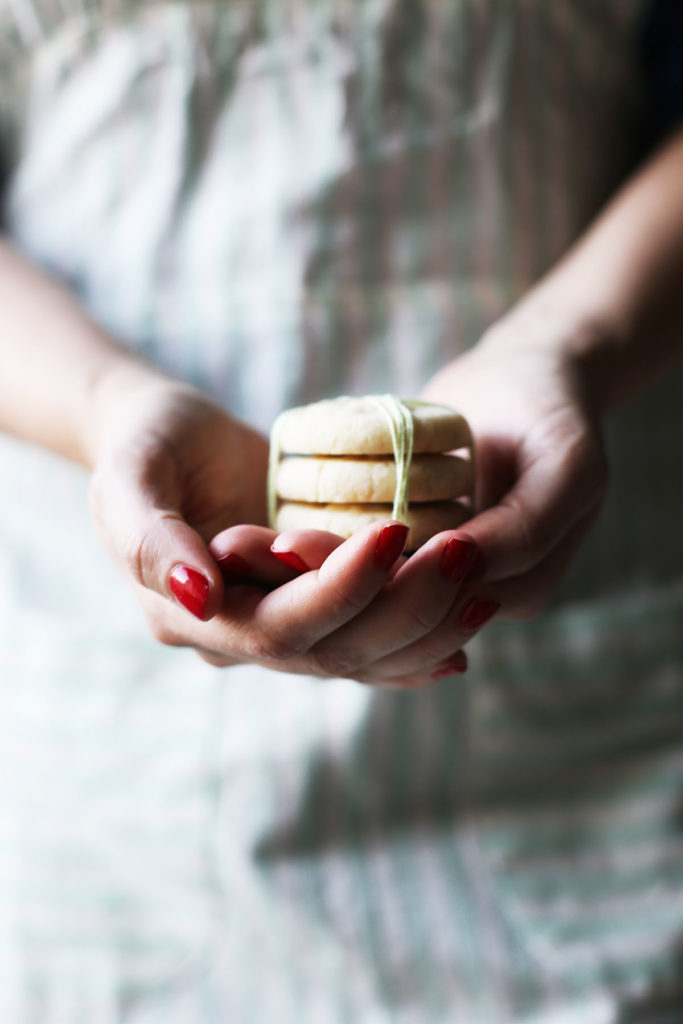 Stamped Rosemary Lemon Shortbread Cookies