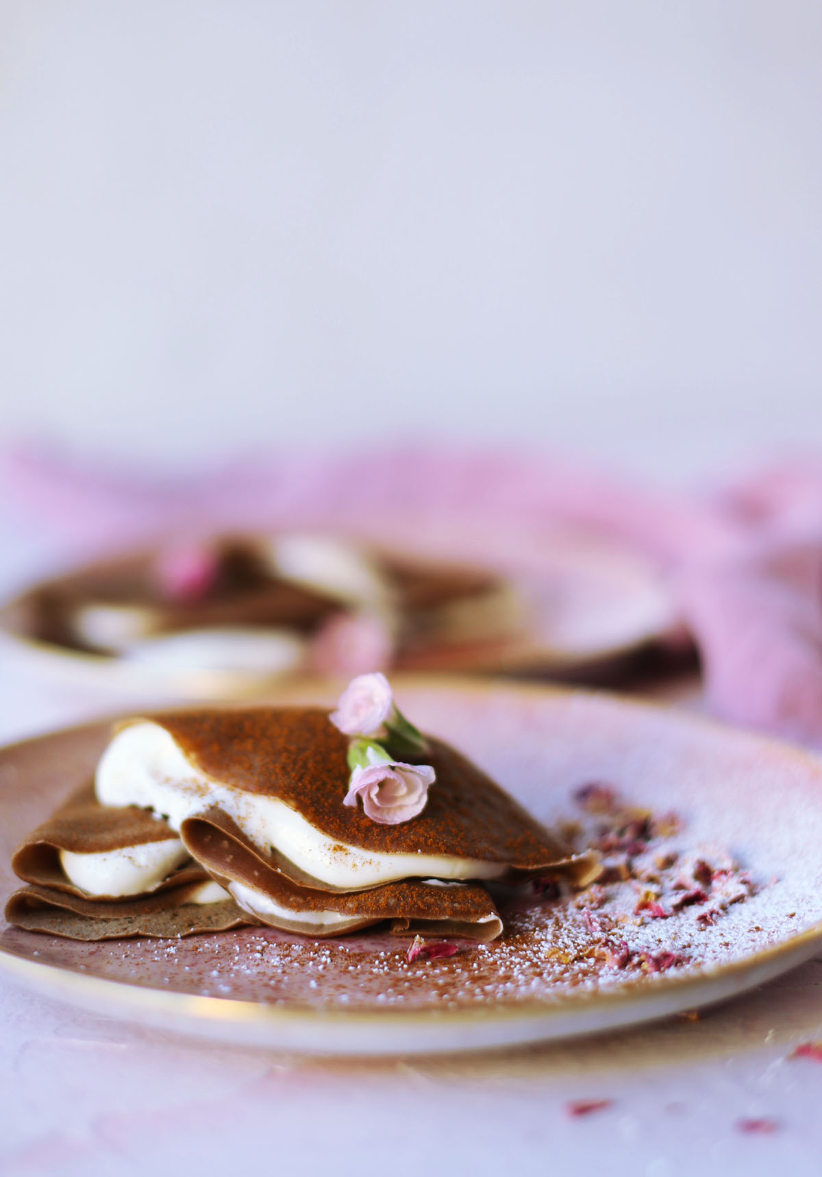 Mexican Hot Chocolate Crepes with Cream Cheese Filling