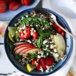 Strawberry Goat Cheese Quinoa and Arugula Salad With Balsamic Dressing