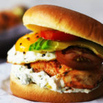 Marinated Barbecue Chicken Sandwiches with Poblano Pepper Ricotta Spread