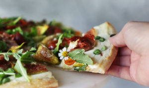 Goat Cheese Fig and Prosciutto Pizza