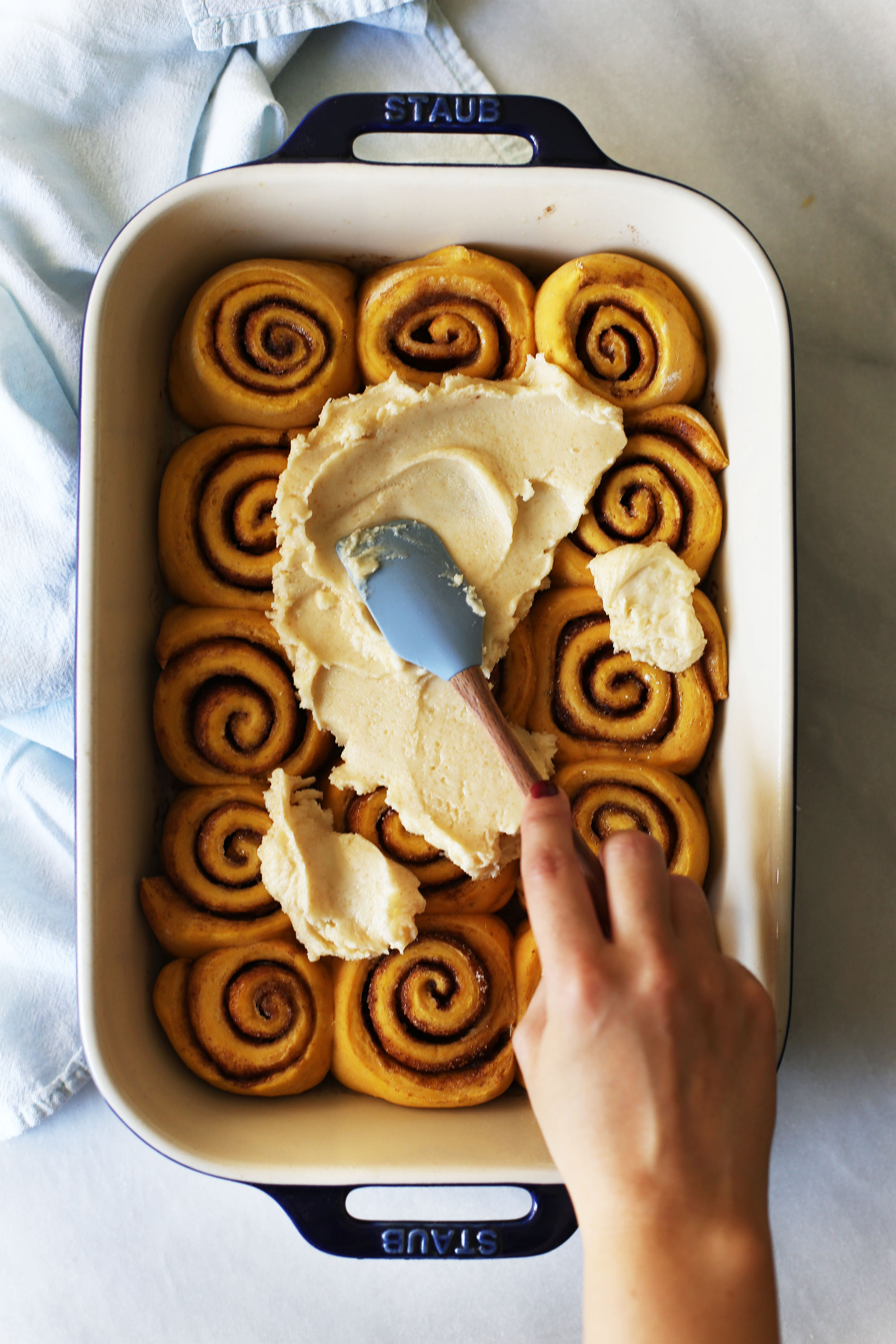 Pumpkin Cinnamon Rolls and Browned Butter Frosting