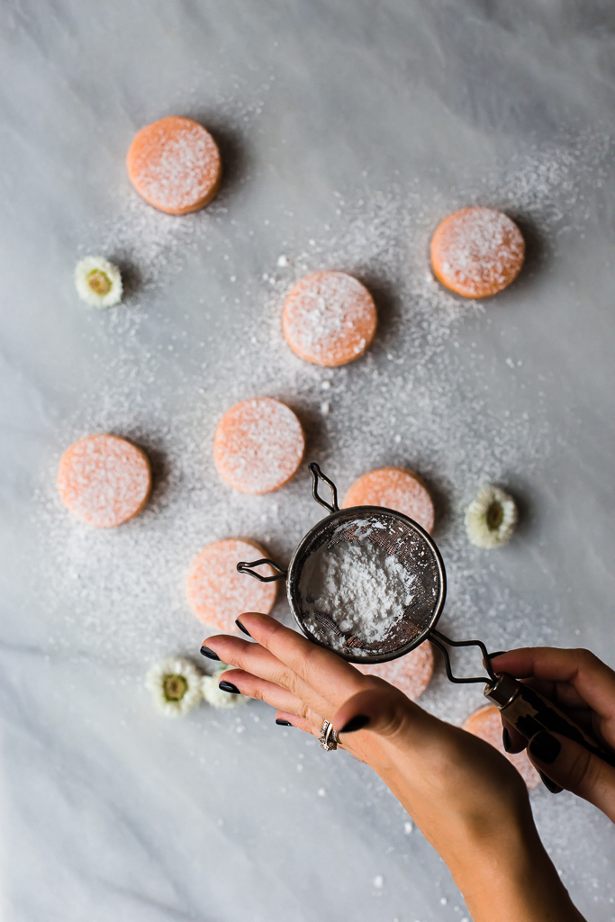 Peppermint Shortbread Cream Cheese Cookie Sandwiches