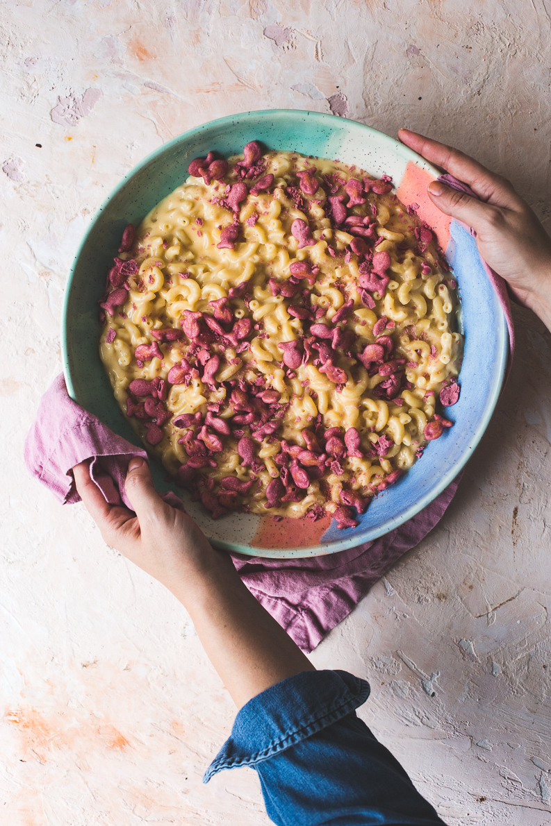 Gold Fish Topped Three Cheese Macaroni