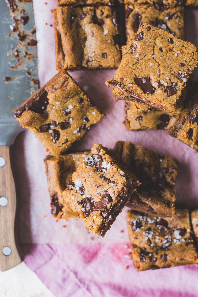 Browned Butter Nutella Filled Blondies