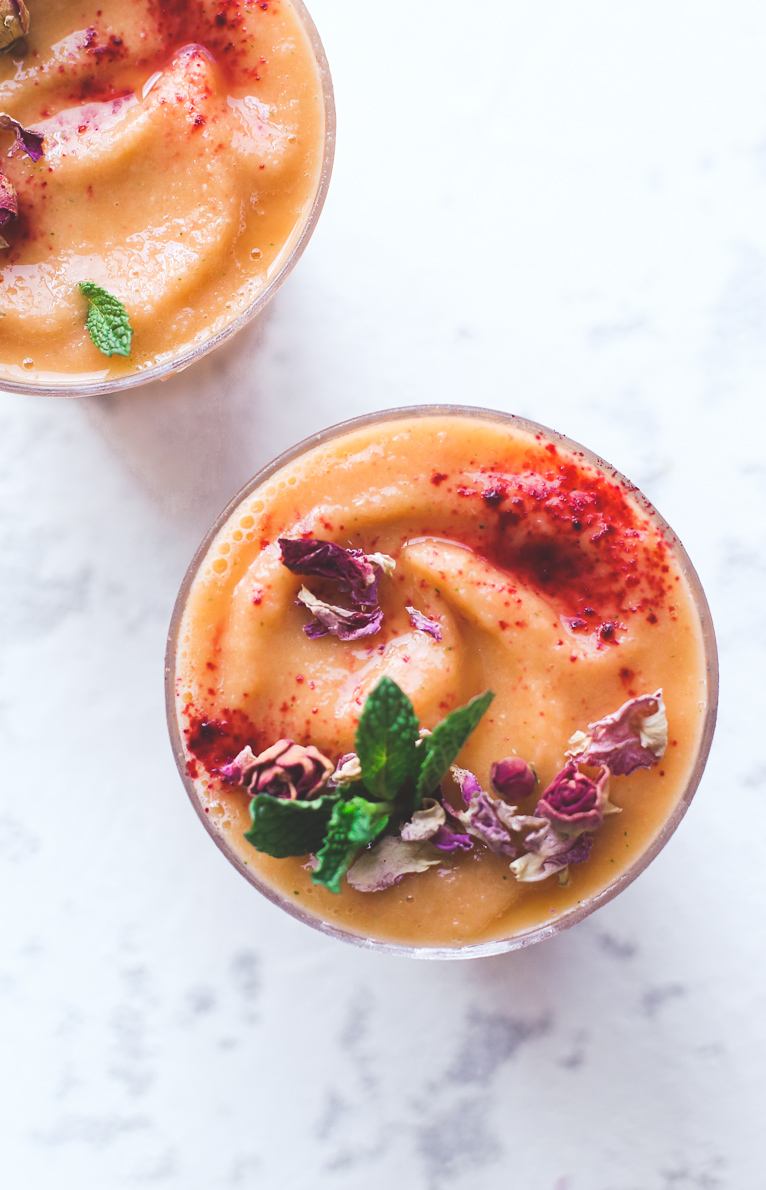 Winter Citrus Rose and Mint Smoothie