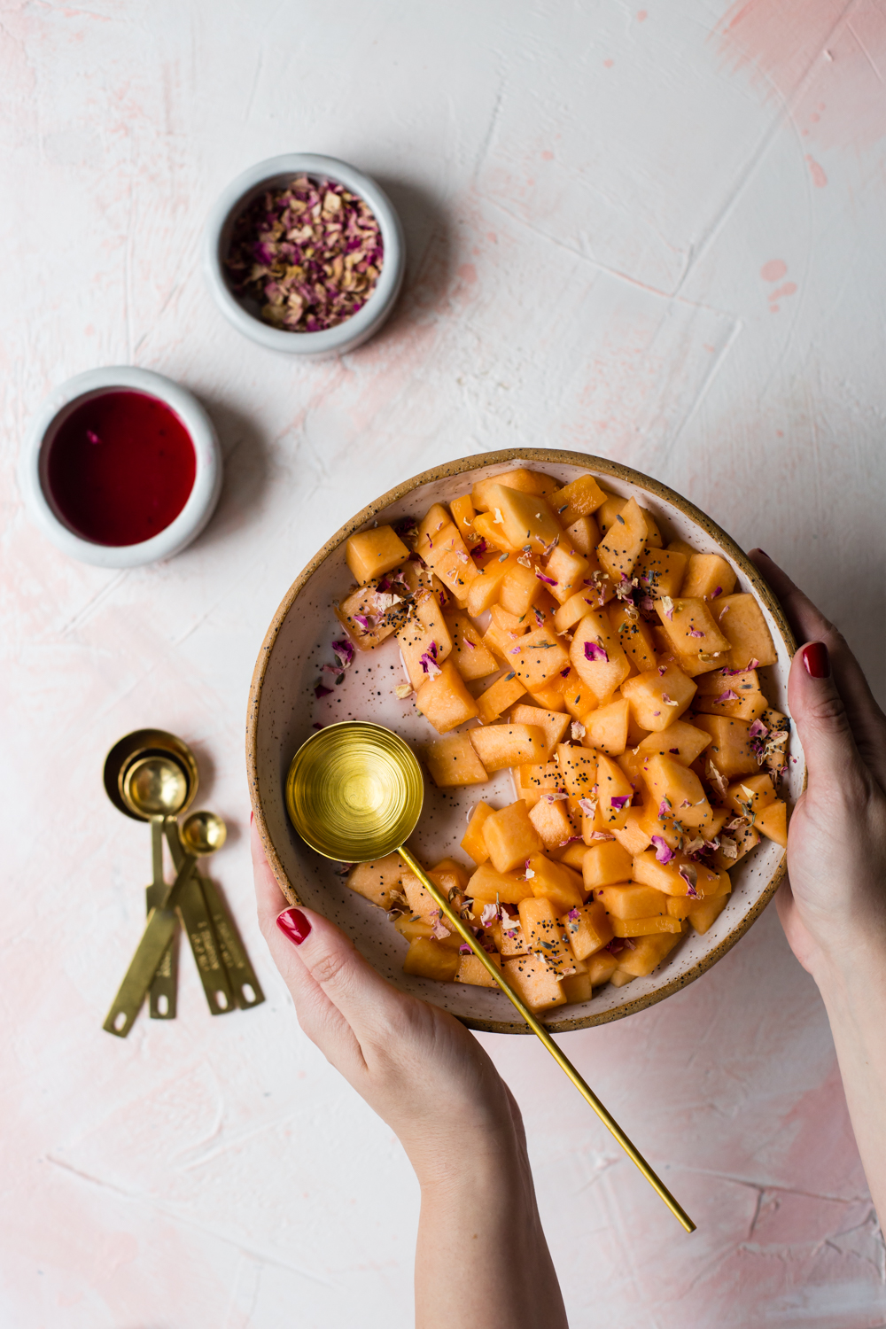 Orange Blossom Marinated Cantaloupe