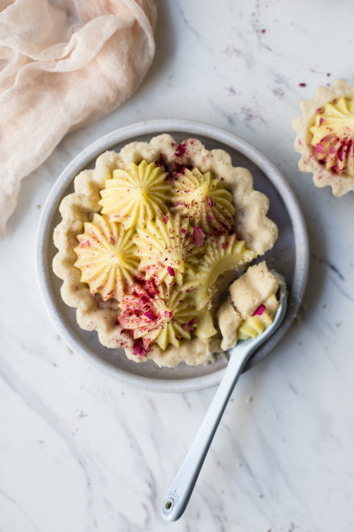 Vanilla Bean and Rose Tarts