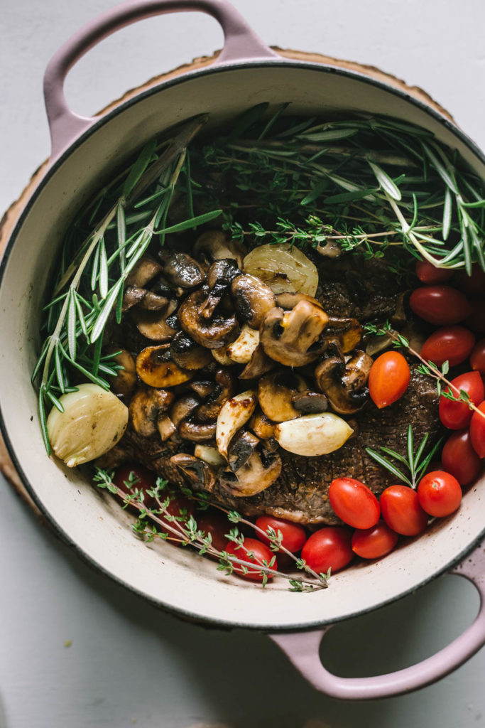 Balsamic Pot Roast with Fresh Herbs and Garlic