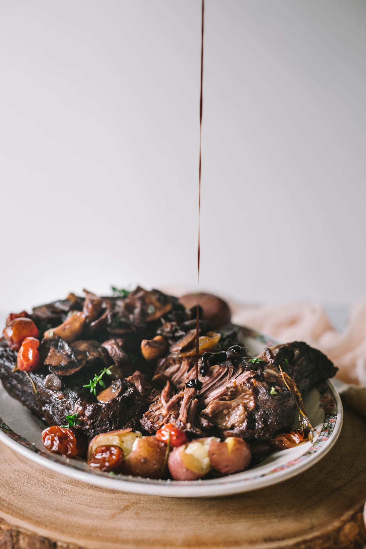 Balsamic Pot Roast with Fresh Herbs and Garlic