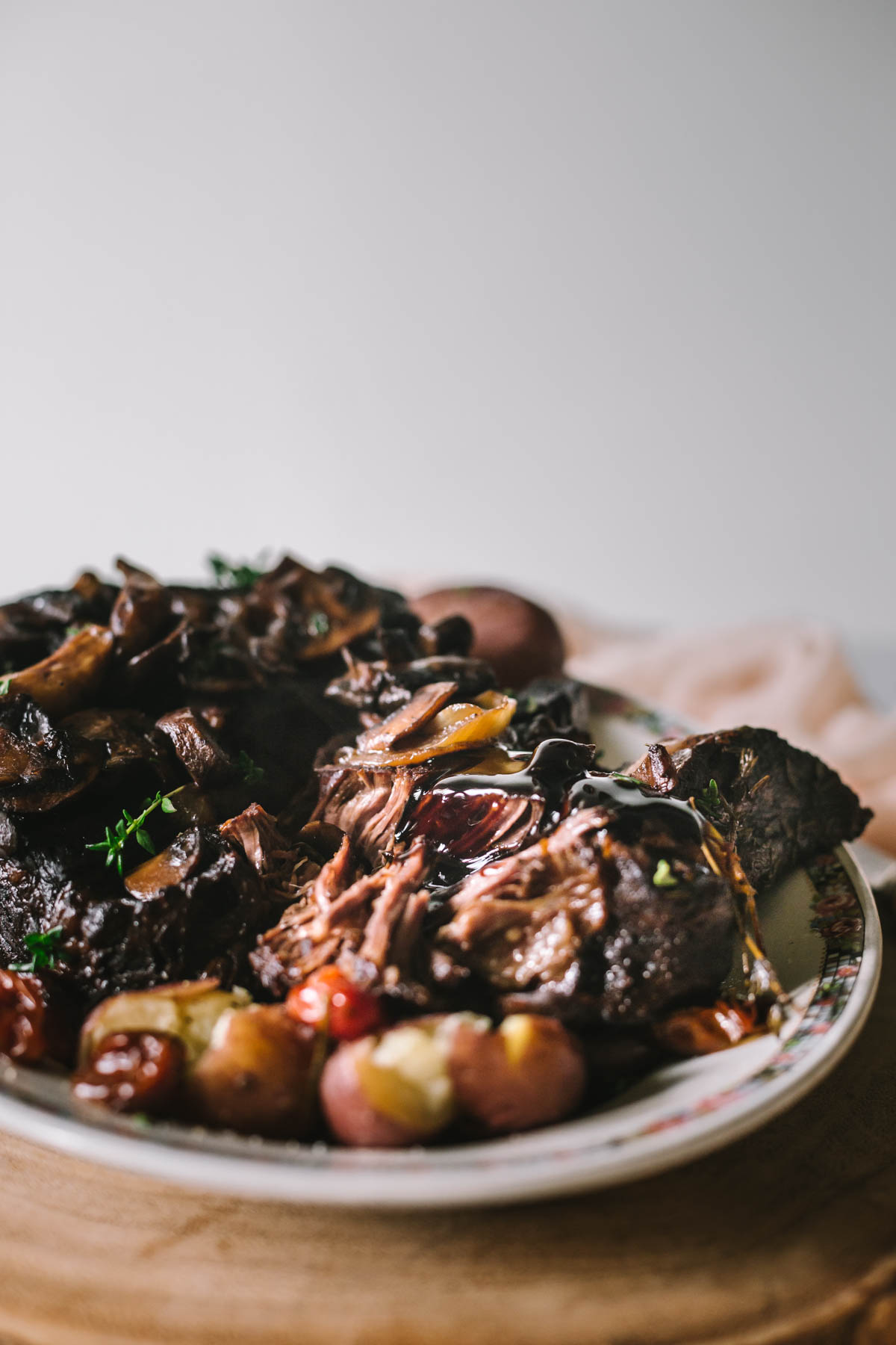 Balsamic Pot Roast with Fresh Herbs and Garlic