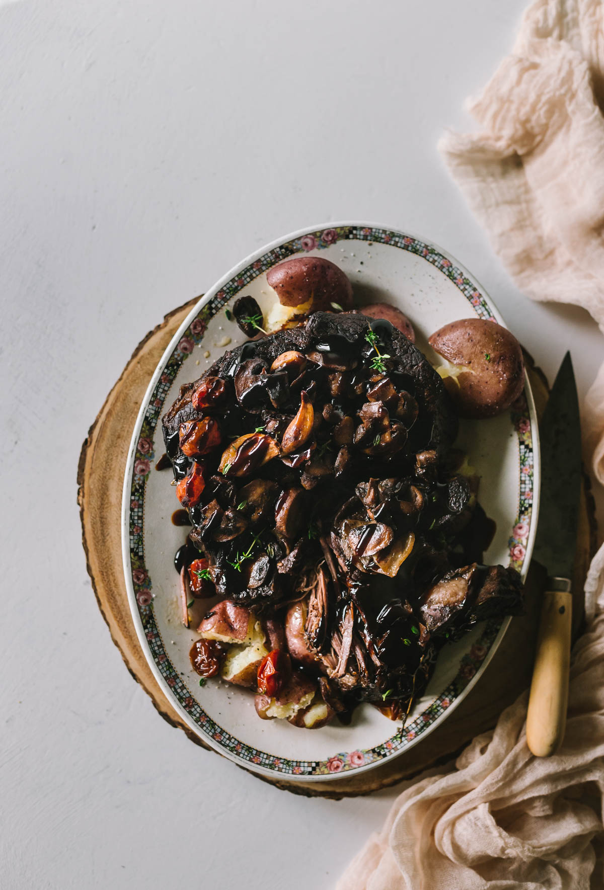 Balsamic Pot Roast with Fresh Herbs and Garlic