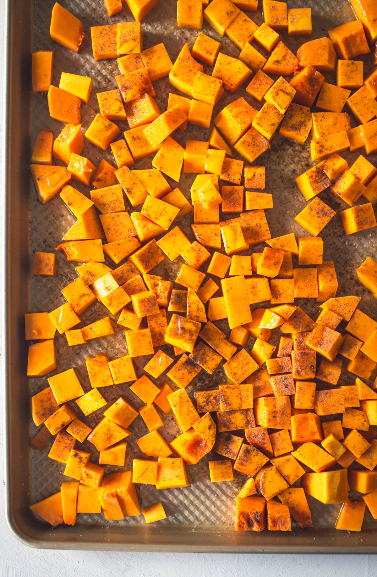 Browned Butter Sage Bread Crumbs on Roasted Butternut Squash