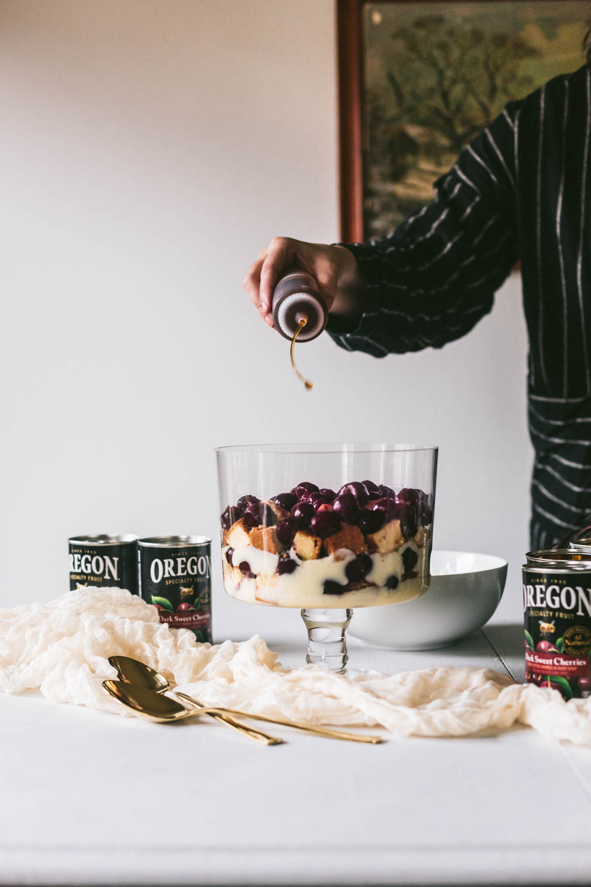 Dark Sweet Cherry and Chai Tea Trifle