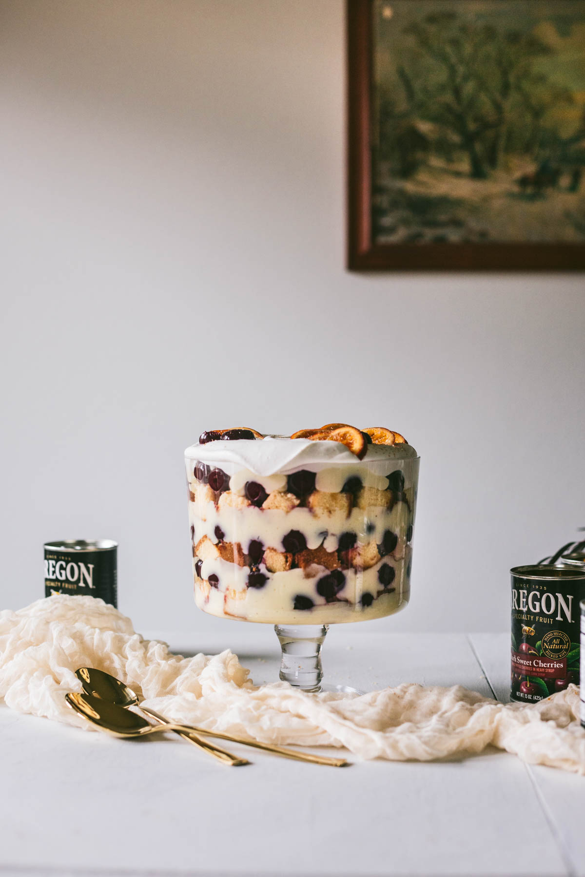 Dark Sweet Cherry and Chai Tea Trifle