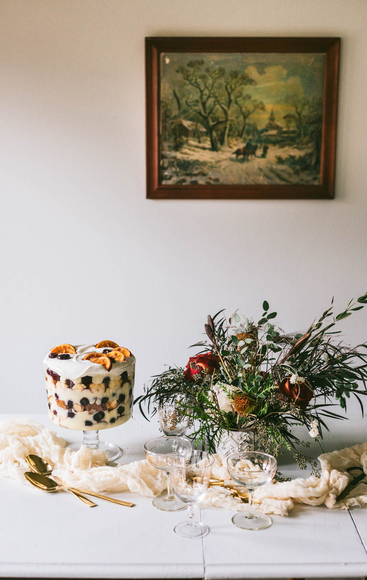 Dark Sweet Cherry and Chai Tea Trifle