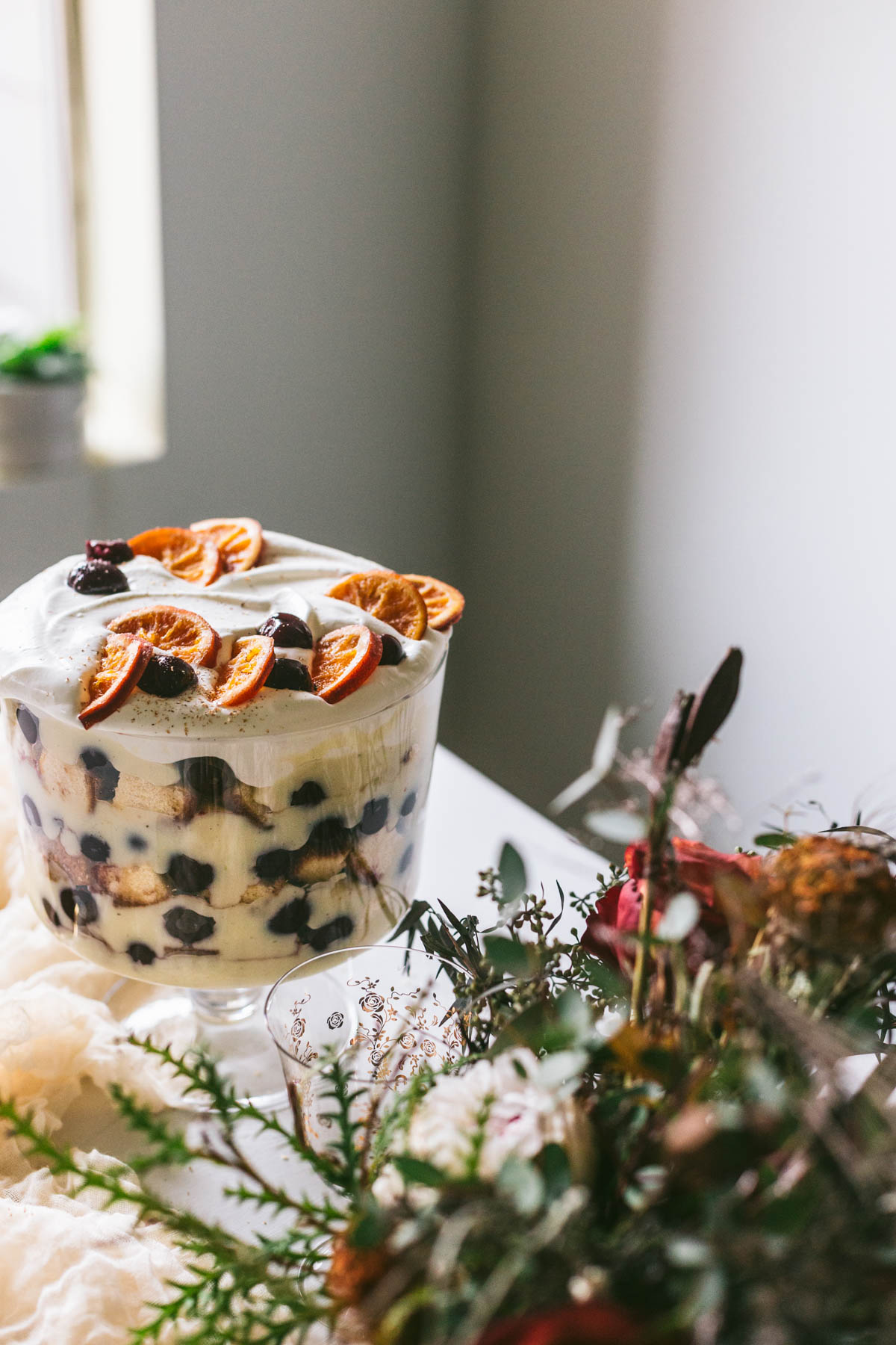 Dark Sweet Cherry and Chai Tea Trifle