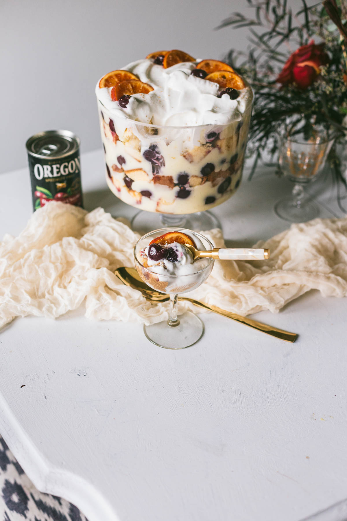 Dark Sweet Cherry and Chai Tea Trifle