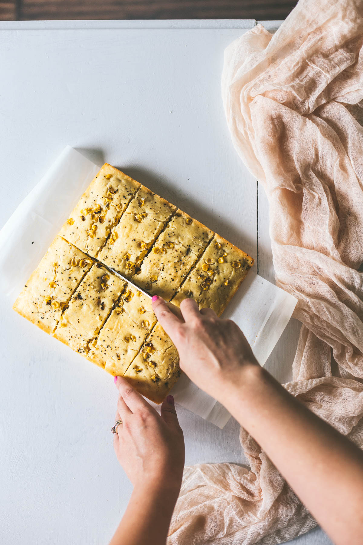 Black Pepper Parmesan Corn Bread