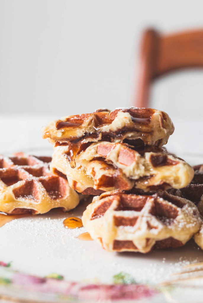 Brown Sugar Stuffed Brioche Waffles