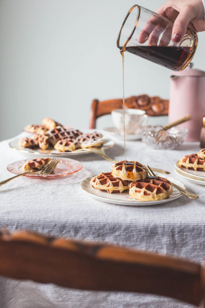 Brown Sugar Stuffed Brioche Waffles