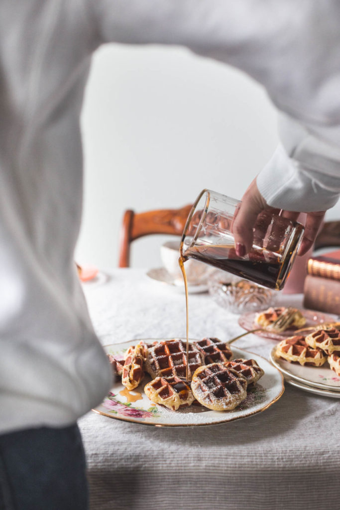 Brown Sugar Stuffed Brioche Waffles