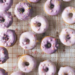 Over head shot of Baked Buttermilk Frosted Mini Donuts.