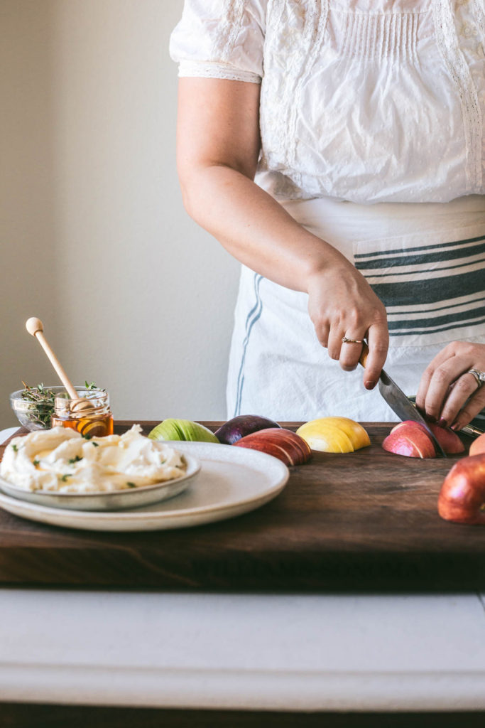 Honey Whipped Goat Cheese with Apple Slices