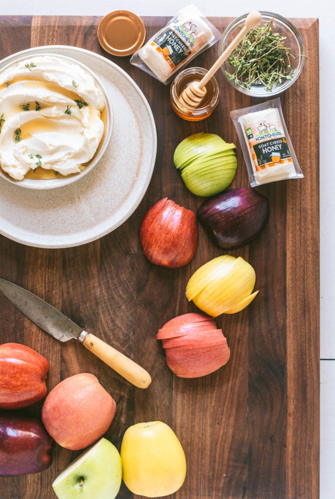 Honey Whipped Goat Cheese with Apple Slices