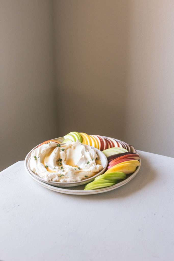 Honey Whipped Goat Cheese with Apple Slices