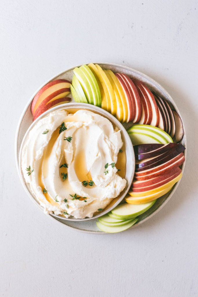 Honey Whipped Goat Cheese with Apple Slices