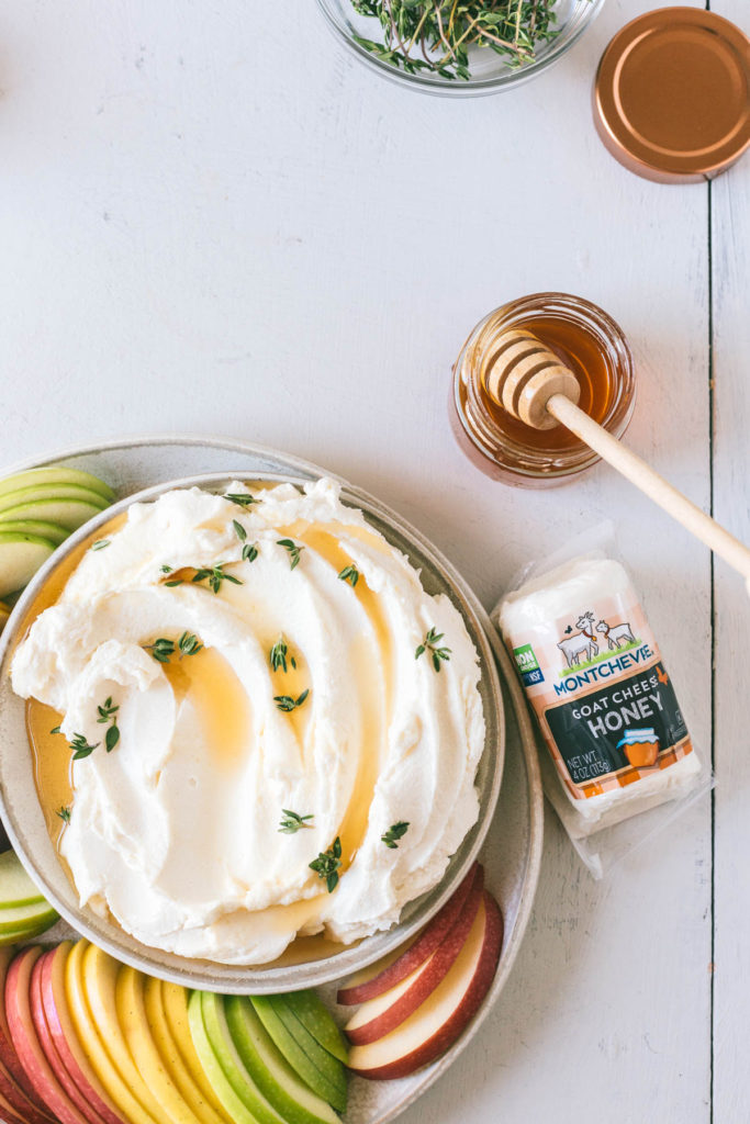 Honey Whipped Goat Cheese with Apple Slices