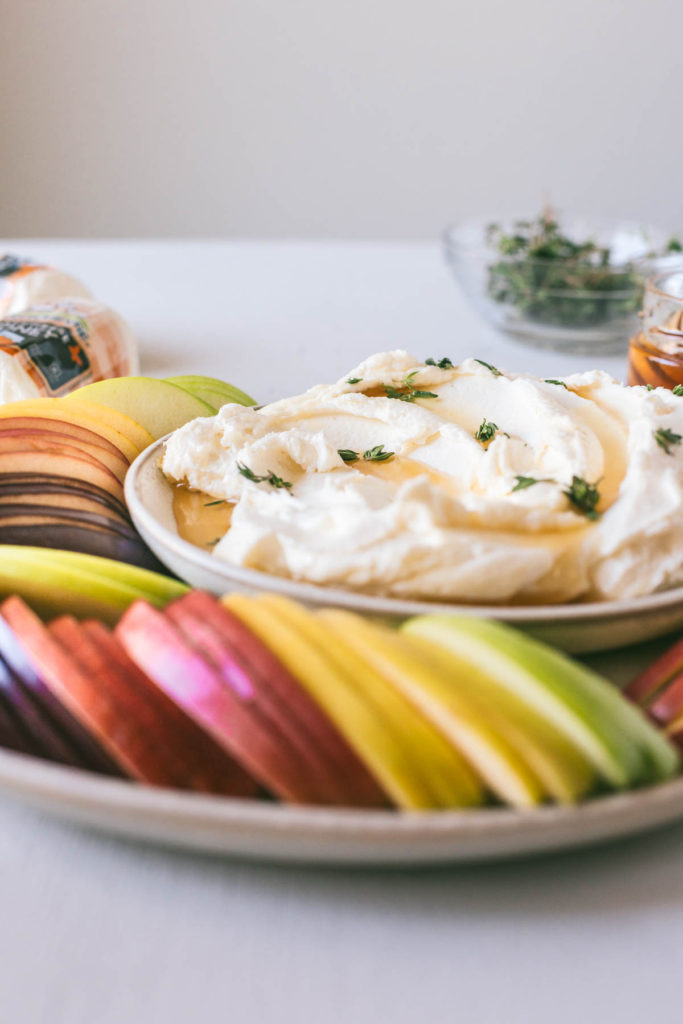 Honey Whipped Goat Cheese with Apple Slices