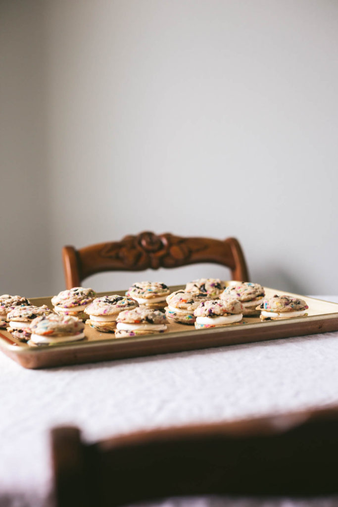 Funfetti Chocolate Chip Cookie Sandwiches