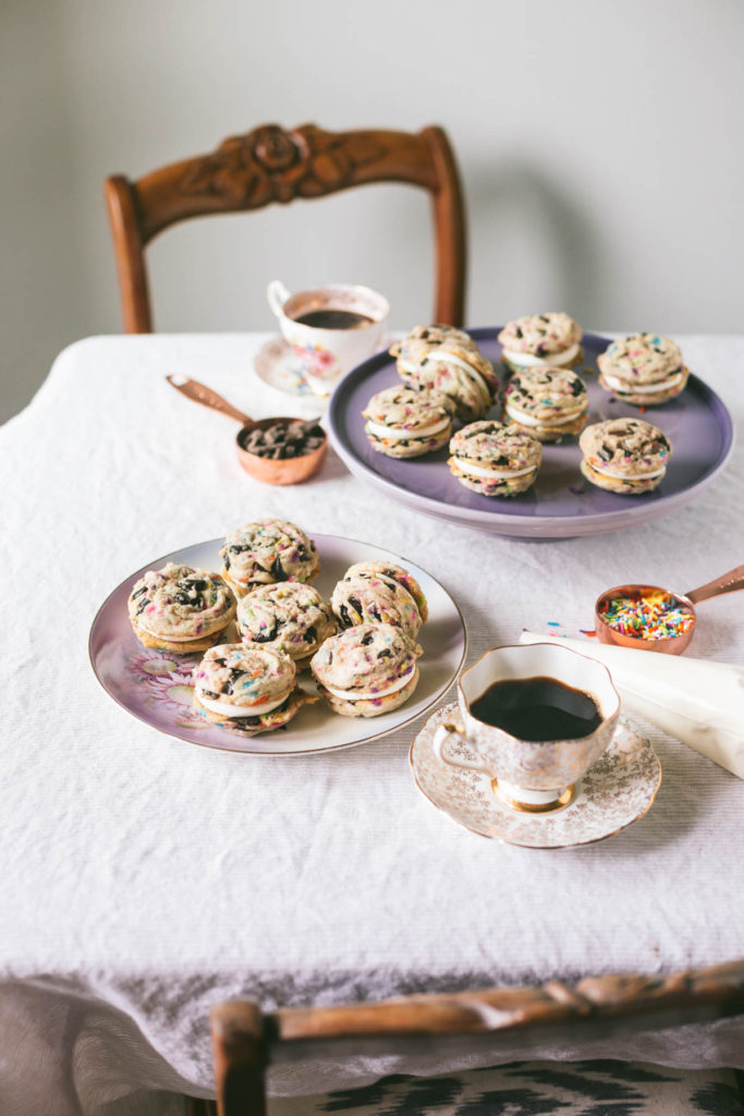 Funfetti Chocolate Chip Cookie Sandwiches