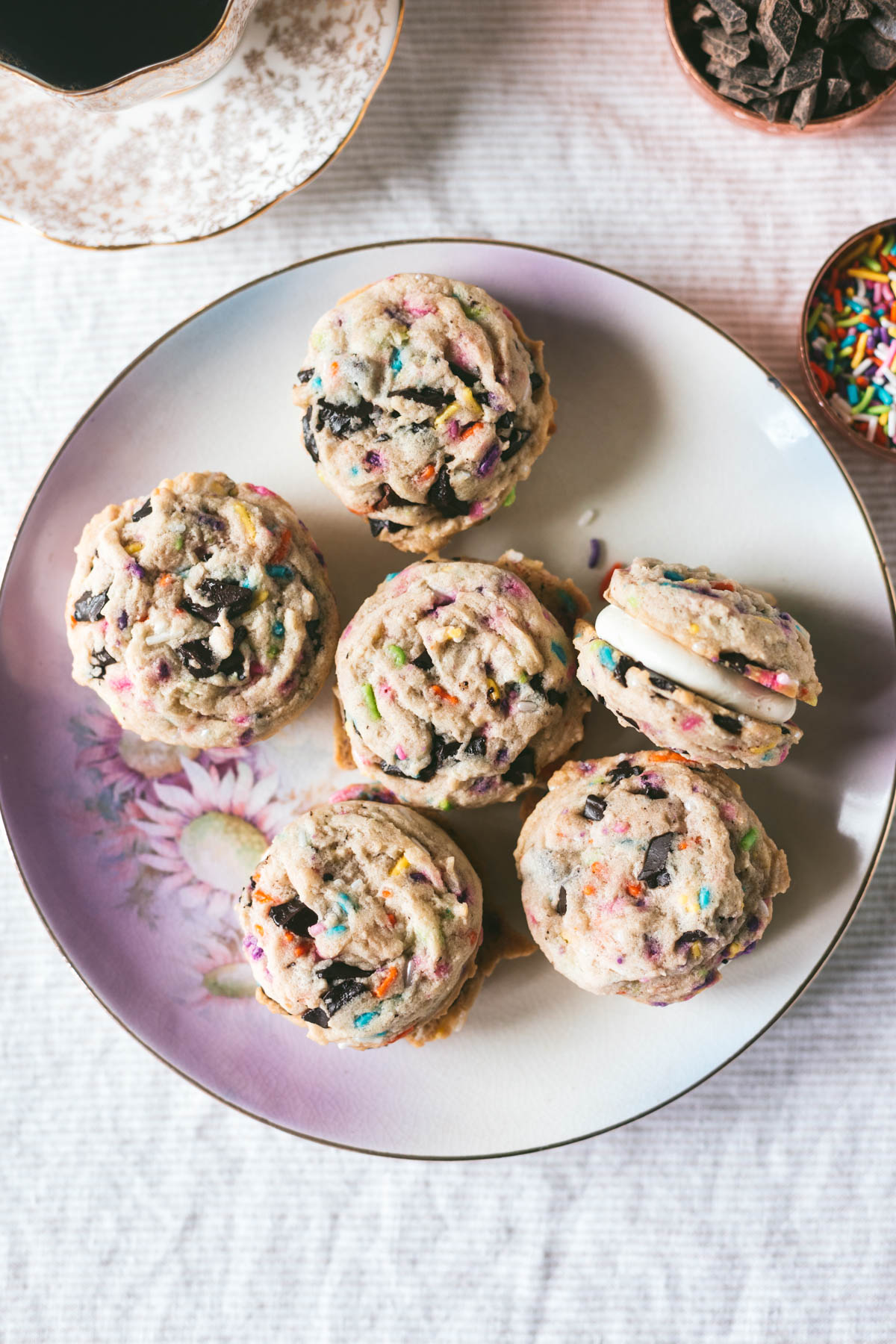 Funfetti Chocolate Chip Cookie Sandwiches