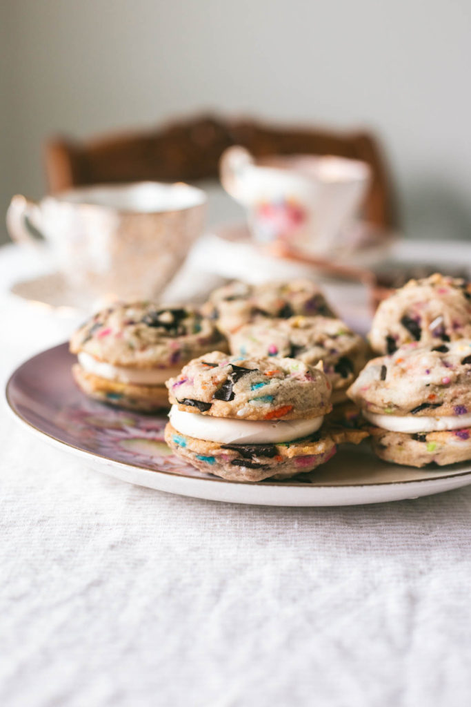 Funfetti Chocolate Chip Cookie Sandwiches