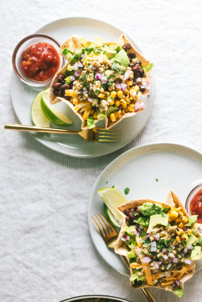 Salsa Verde Chicken Taco Salad