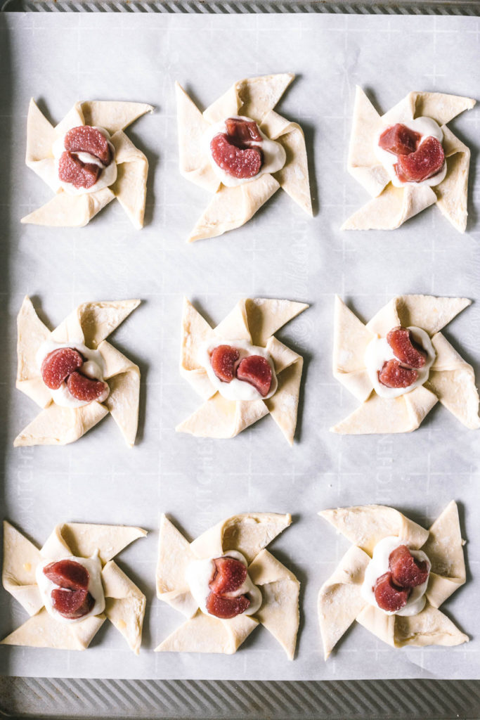 Strawberry Rhubarb Ricotta Cheese Pinwheel