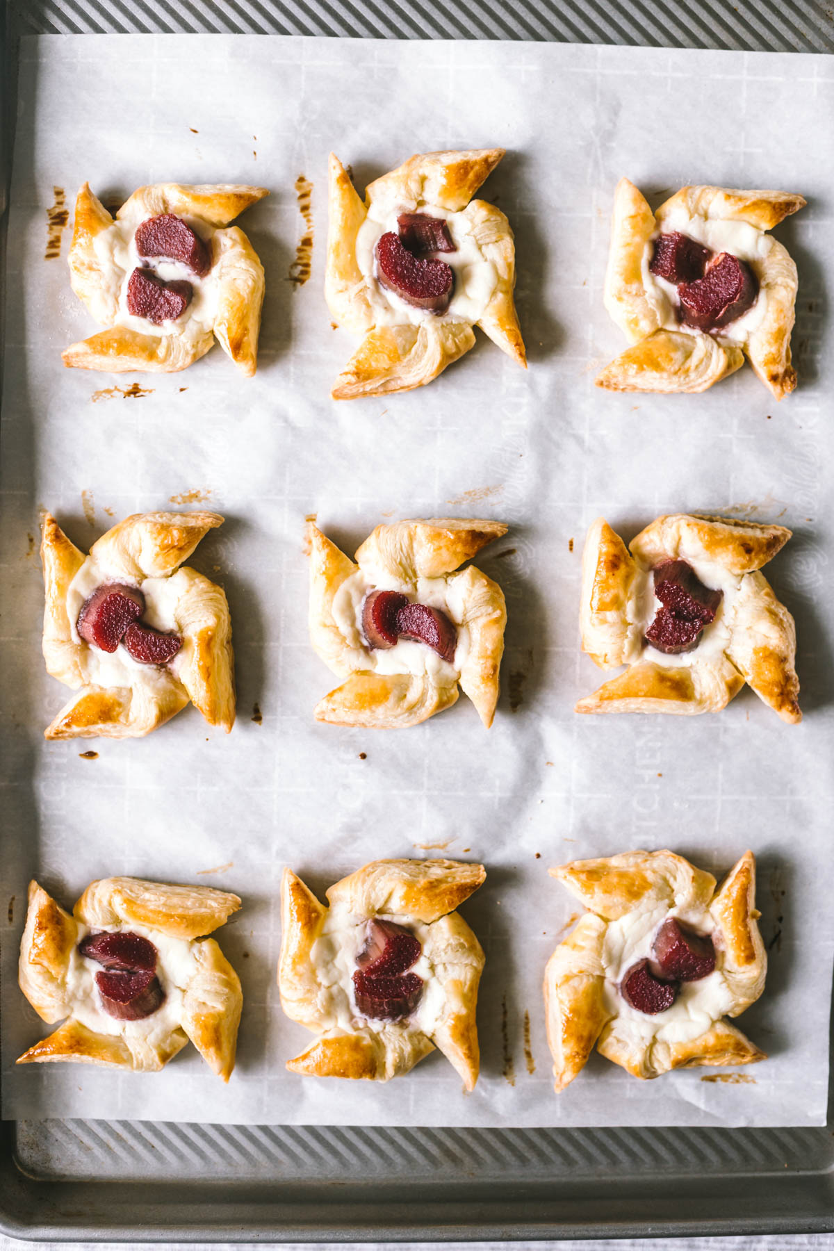 Strawberry Rhubarb Ricotta Cheese Pinwheel