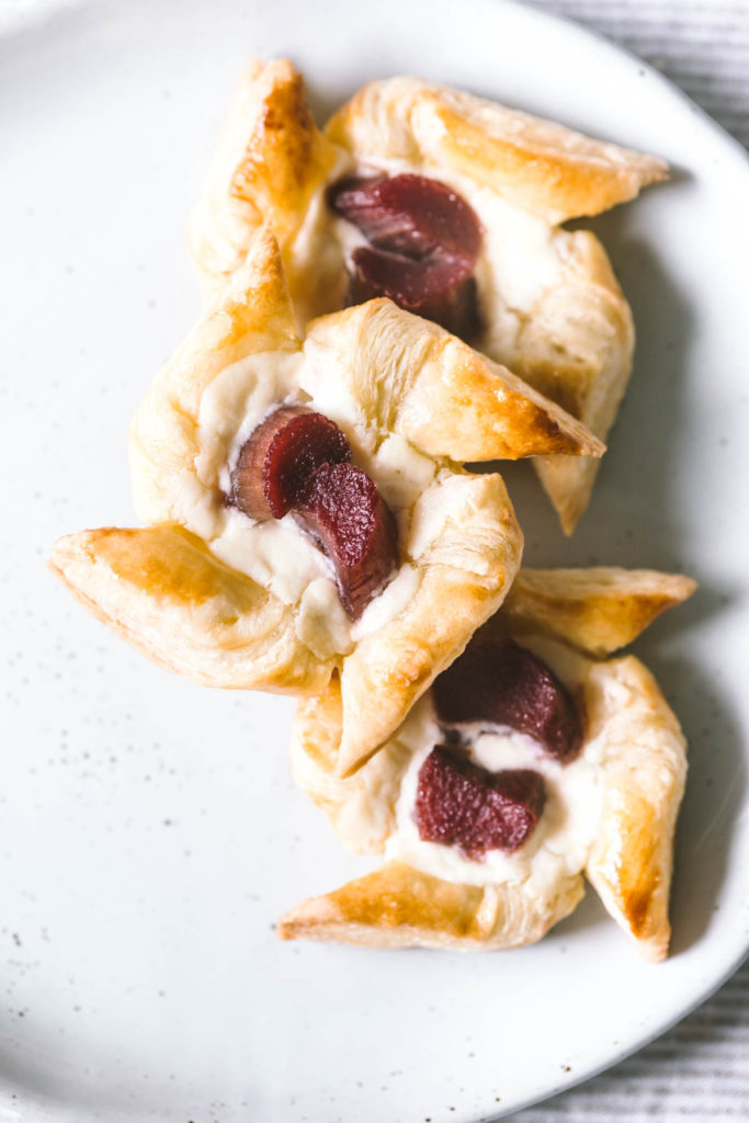 Strawberry Rhubarb Ricotta Cheese Pinwheel