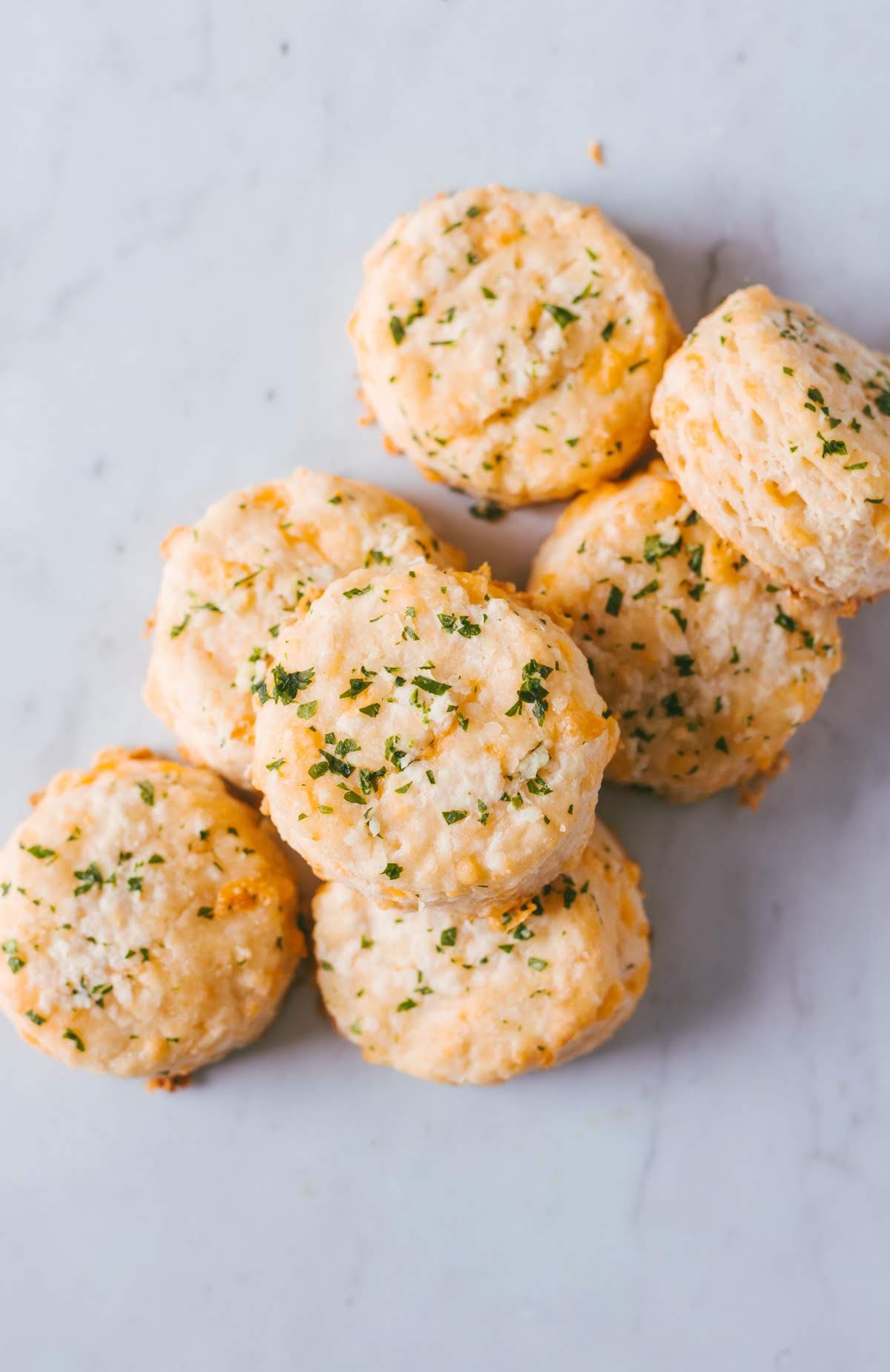 An overhead shot of Cheddar Biscuits
