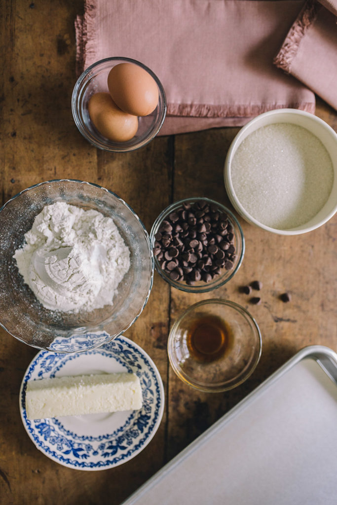 overhead image of ingredients mise en place