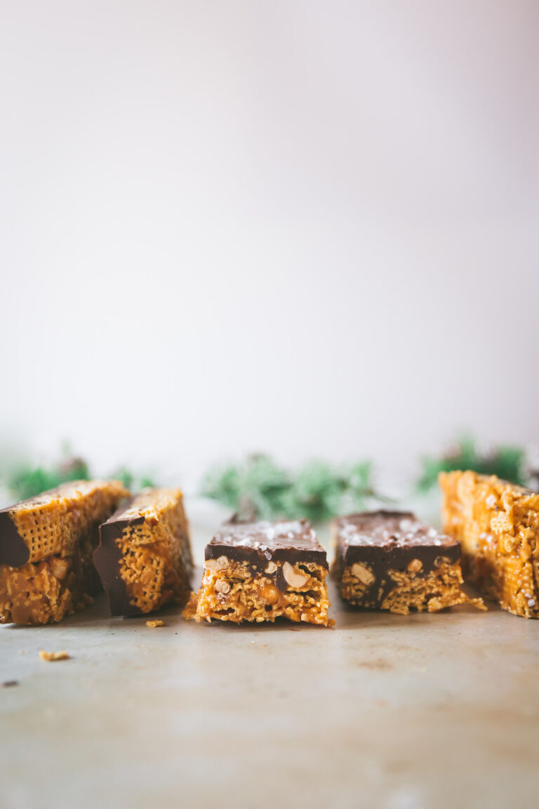 Chex Mix Bars on cooling rack