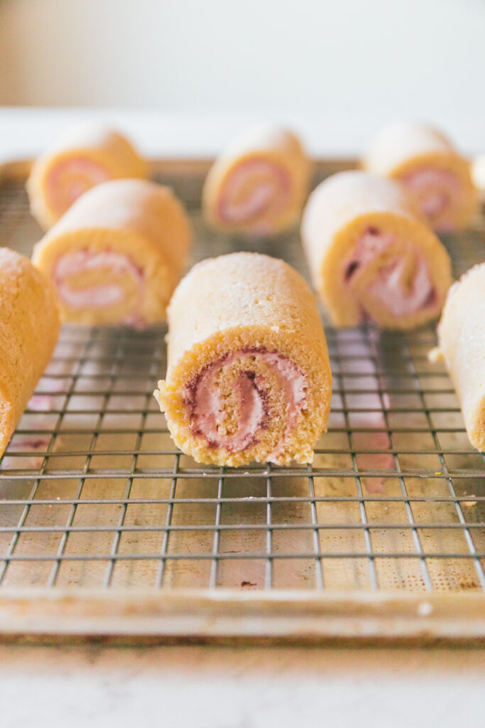 Blackberry Goat Cheese Roulade Petit Fours